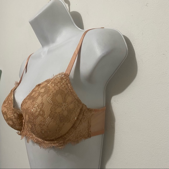 Victoria Secret Dream Angels Lined Demi Lace Beige Bra Size 32D - Picture 4 of 11
